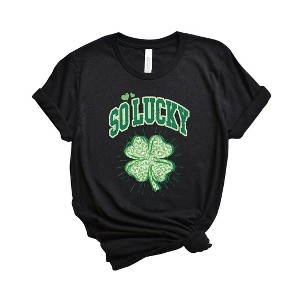 Simply Sage Market Women's Lucky Cheetah Shamrock St. Patrick's Day Short Sleeve Graphic Tee - 1 of 3