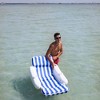 Swimline SunChaser Padded Floating Luxury Pool Lounger Sling Chair Float with Extra Thick Headrest and 2 Cup Holders, Blue/White Stripe - 3 of 4