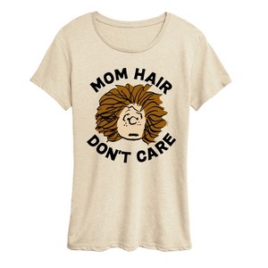Women's - Peanuts - Mom Hair Dont Care Short Sleeve Graphic T-Shirt - 1 of 4