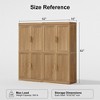 62" High Black Wood Grain Decorative Storage Cabinet with Sufficient Space for 12 Shelves - 4 of 4