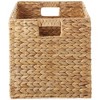 Casafield 13" x 13" Water Hyacinth Storage Baskets - Set of 2 Collapsible Cubes, Woven Bin Organizers for Bathroom, Bedroom, Laundry, Pantry - 4 of 4
