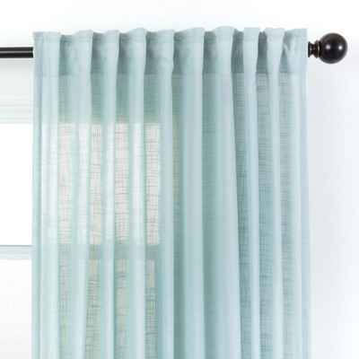 Light Blue Polyester Semi-Sheer 52" x 63" Window Curtain Panels