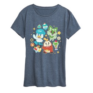 Women's - Pokémon - Sprig Fuec Quax Cafe Short Sleeve Graphic T-Shirt - 1 of 4