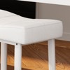 GustoWave 24 in Saddle Bar Stools Set of 2, Kitchen Island Seating with Metal Frame, Bonded Leather Upholstery  Saddle Seats - 4 of 4