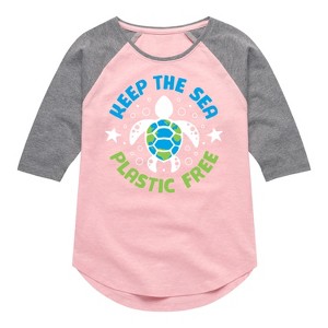 Girls' - Instant Message - Earth Day Shirt Tail Raglan Graphic T-shirt - 1 of 4