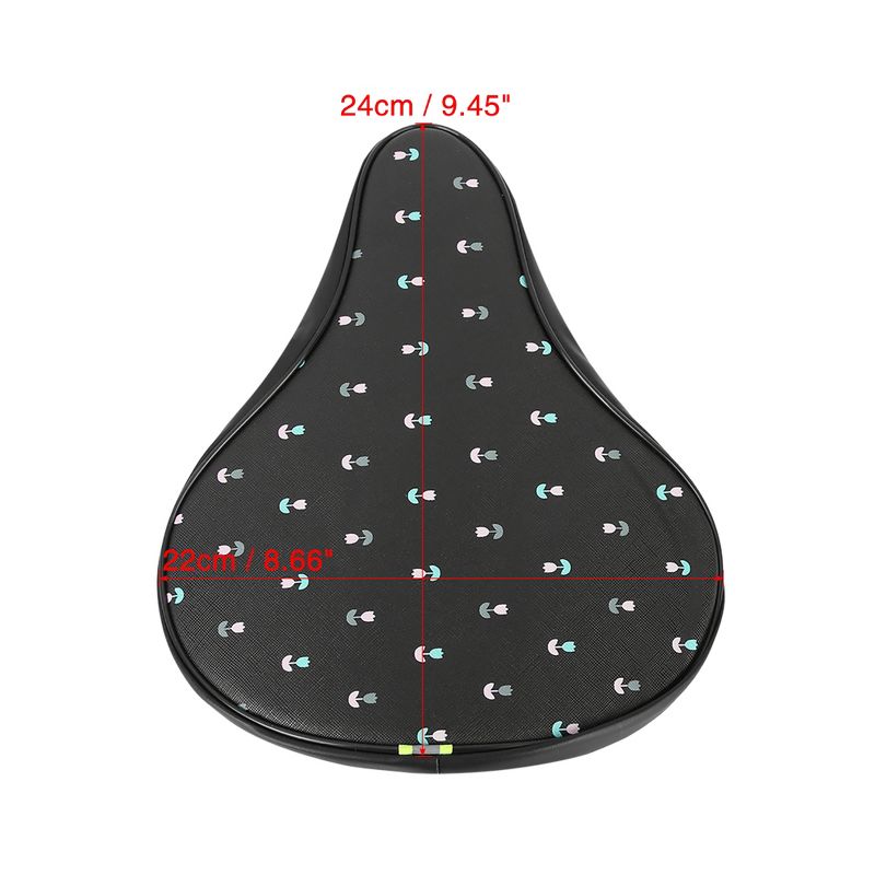 Unique Bargains Waterproof Rose Pattern Bicycle Seat Cover Cushion Pad Soft Bike Saddle Seat Cover Black, 4 of 7