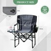 Oversized Directors Camping Chair, Folding Outdoor Chair with Side Table & Detachable Side Pockets, Portable Camping Chair for Beach, Fishing - 3 of 4