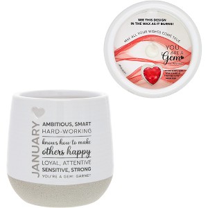 Pavilion Gift Company - January - 11 oz - 100% Soy Wax Reveal Candle with Birthstone Scent: Tranquility - Flame Candles - 1 of 4