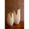 White Textured Ceramic Vase – 14" Tall Small Modern Display by Kalalou - 2 of 3