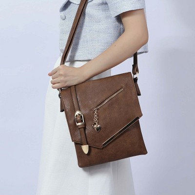 MKF Collection Crossbody Bag in Vegan Leather with Multiple Pockets, Jasmine – MKF Collection by Mia K – Red — фото 4