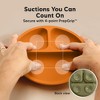 3-Pack Prep Suction Plates with Lids, 100% Silicone Baby Plates with Lid, BPA-Free Kids Divided Toddler Plates - 3 of 4