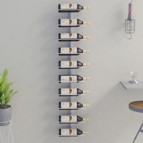Vidaxl Wall mounted Wine Rack For 10 Bottles White Metal Target
