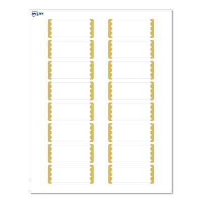 Avery® Labels, 1" x 2-5/8", Gold Dots Edge, Matte White, 160ct