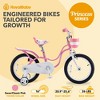 RoyalBaby Princess Girl Childrens Bicycle Outdoor Ride-On Bike with Training Wheels, Kickstand, Adjustable Seat and Basket, 16 Inch, Swan/Classic Pink - 3 of 4