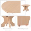 5-Piece Rustic Round Dining Table Set with 3 Upholstered Slat-Back Chairs and Curved Bench, Farmhouse Style for Kitchen or Dining Room - 3 of 4