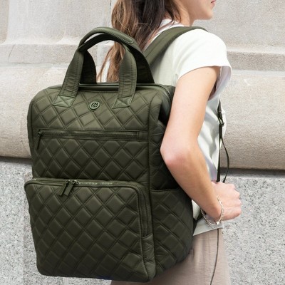 JOAN & DAVID Diamond Quilted Puffer Nylon Square Laptop Backpack 020-TAUPE One Size — фото 8