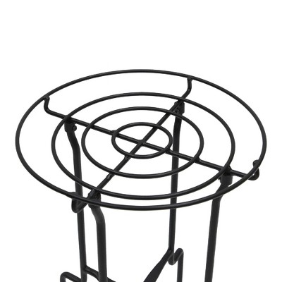 23.5" Black Wrought Iron Modern Plant Stand