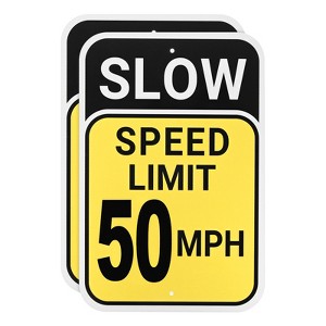 Unique Bargains Aluminum Weather Resistant Waterproof Rust Free Traffic Signs 2 Pcs - 1 of 4