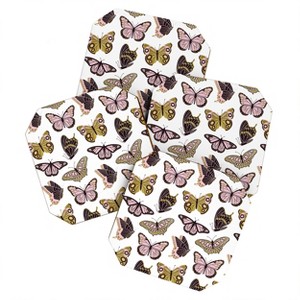 Jessica Molina Texas Butterflies Blush and Gold Coaster Set - Deny Designs - 1 of 4