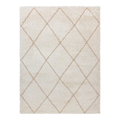 Gertmenian Thayer Diamond Modern Chain Link Bedroom Livingroom Easy Care Plush Microfiber Shag Indoor Area Rug