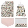 Sweet Jojo Designs Girl Baby Crib Bedding Set - Vintage Floral Pink, Green, and Yellow 4pc - image 2 of 4