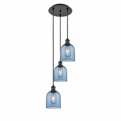 Bella - 3 Light Cord Hung Multi Pendant In Industrial Style-29.25 Inches Tall and 12 Inches Wide
