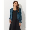 Allegra K Women's Winter Warm Cropped Collarless Faux Fur Fluffy Jacket - 4 of 4