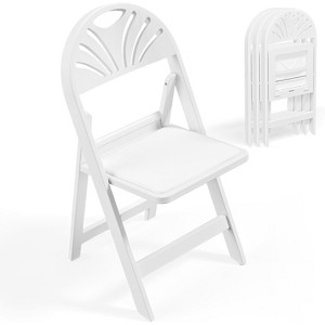 VINGLI 4-Pack White Resin Folding Chairs 350 lbs Capacity - 1 of 4