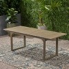 Gulches Outdoor Expandable Acacia Wood Dining Table with Traditional Slats & U-Shaped Legs, Gray, 62.25"-82" - 3 of 4