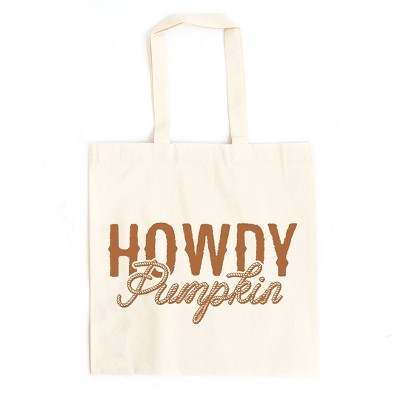 City Creek Prints Pumpkin Spice Bold Canvas Tote Bag - 15x16 - Natural