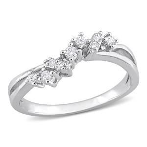 EVERLY JEWELRY | Sterling Silver 1/6 CT TDW Diamond Nine Stone Ring - 1 of 4