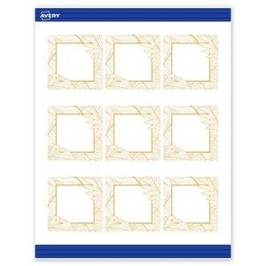 Avery Square Business Cards, Gold Florals, 2.5" x 2.5", 90 Total - 1 of 4