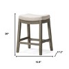 HomeRoots 26" Gray and Cool Gray Fabric and Solid Wood Backless Counter Height Bar Chair - 3 of 4