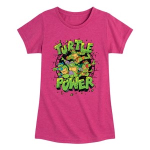 Girls' - Teenage Mutant Ninja Turtles - Turtle Power New Fitted Short Sleeve Graphic T-Shirt - 1 of 4