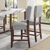 KWPZQEB Bar Stools Set of 4, Fabric Counter Stools with Back & Wood Legs, Upholstered Barstools for Kitchen Island Dining Room - 3 of 4
