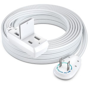 Maximm Cable 360 Degree Rotating Flat Plug Extension Cord 16 AWG 3-Outlet, 2 Prong with Safety Cover - UL Certified - 1 of 4