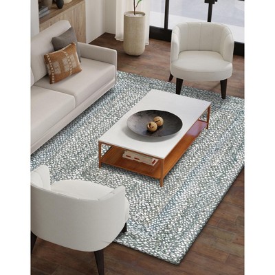 Handmade Gray Braided Cotton Stripe 6x9 Indoor Rug