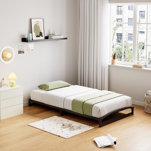 Low Bed Frame, 6 Inch California King Size Metal Platform Bed Frame with Arch Design, Heavy Duty Bed Frame - 1 of 4