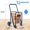 SereneLife Utility/Shopping Cart with Rolling Swivel Front Wheels, 66 lbs Capacity, Blue - 4 of 4