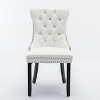 CAVINAS Dining Chairs with PU & Velvet Upholstered Backrest, Nailhead Trim & Triple Elastic Seat Cushion, Set of 2 - 4 of 4