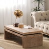 OUTSUPPLY Modern Coffee Table, Floating Top Wood Design, Sleek Living Room Center Table with Durable Wood - 3 of 4