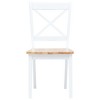 vidaXL Dining Chairs 4 pcs White and Light Wood Solid Rubber Wood - 3 of 4
