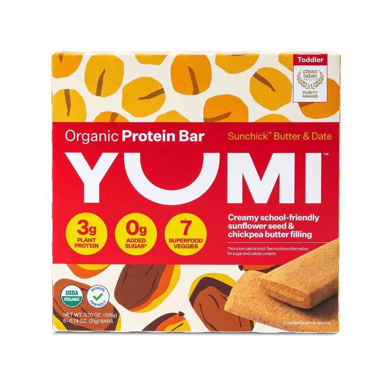 YUMI Organic Protein Bar, Chickpea and Butter Baby Meals - 3.7oz/5ct, 1 of 9