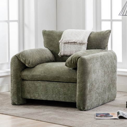 Grey chenille armchair new arrivals