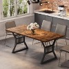 Dining Table 4-6 Person 70.8 Inch, Farmhouse Kitchen Table with Heavy Duty Metal Legs, Wooden Long Dining Room for Kitchen, Living Room - 4 of 4