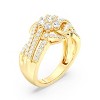 GILDED 1 CTTW Lab Grown Diamond Twist Fashion Ring in 14KT Gold Plating Over Sterling Silver, Size 7 - 2 of 4