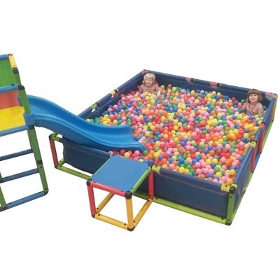 Funphix Buildable Blue Plastic Swimming Pool with Safety Steps