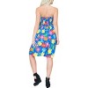 LA LEELA Women's House Daily Routine Evening Wear Holiday Backless Boho Smocked Mini Swing Dress Tube Top Dresses for Women One Size Blue, Floral - 3 of 4