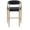VYNXARIA Modern Boucle Bar Stools Set of 2 Modern Upholstered Bar Height Barstools Vintage High Island Chairs,Black+Gold - 2 of 4