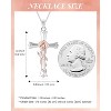 Silver Faith Cross Pendant Necklace for Women with Birthstone and Birth Flower Jewelry Gift - 3 of 4